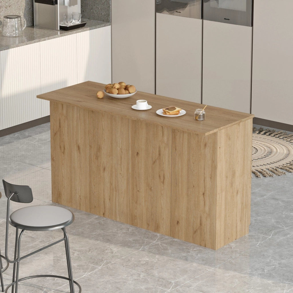 Mobile Dispensa Fossalto, Isola da Cucina 2 Ripiani, 160x60x90h cm Marrone Rovere