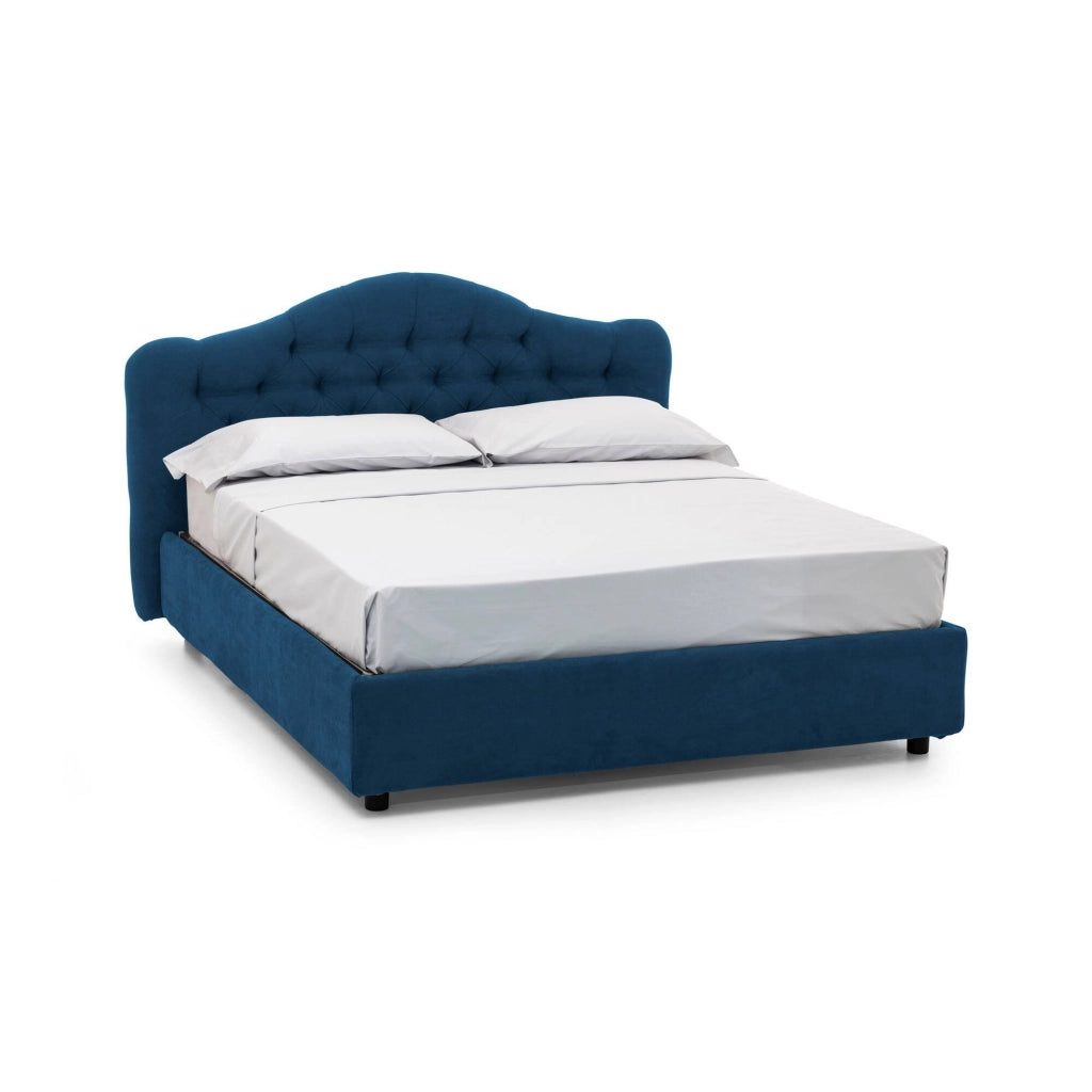 Letto Matrimoniale Arex, Letto Matrimoniale Sfoderabile Made in Italy, blu
