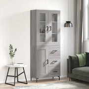 Credenza Grigio Sonoma 69,5x34x180 cm in Legno Multistrato 3198663