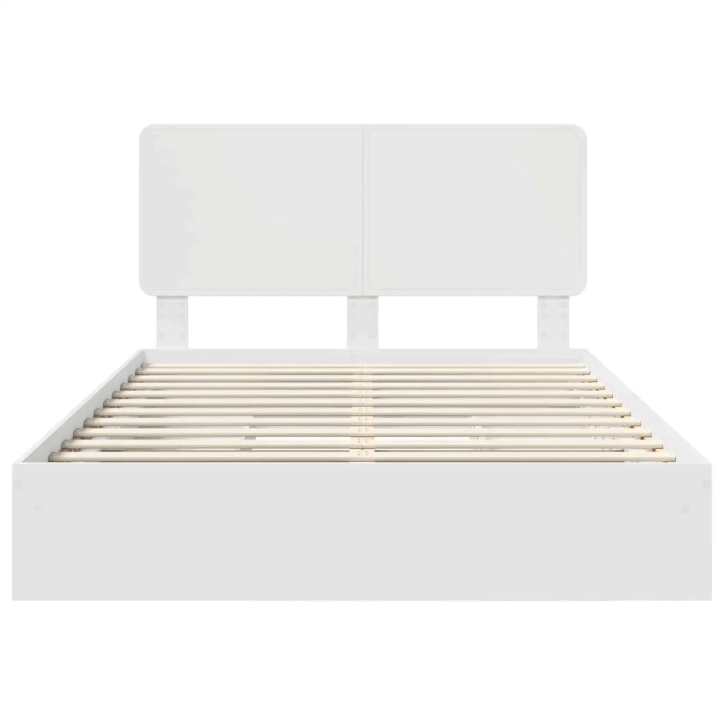 Letto con Contenitore Bianco 140 x 190 cm Legno multistrato