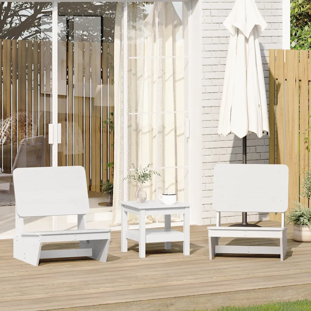Sedie da Giardino 2 pz Bianche Legno Massello di Pino 859313