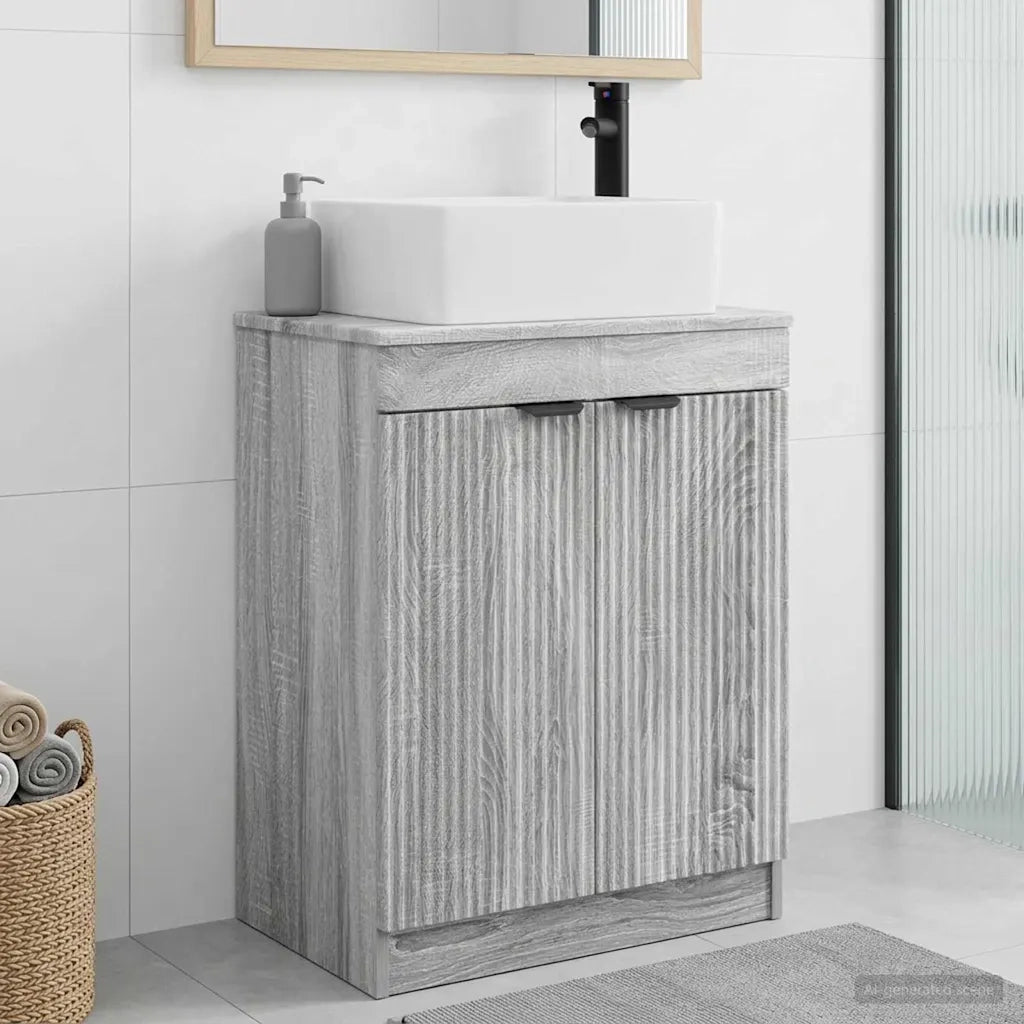 Mobile da bagno con lavabo Sonoma grigio 54 x 35 x 83 cm