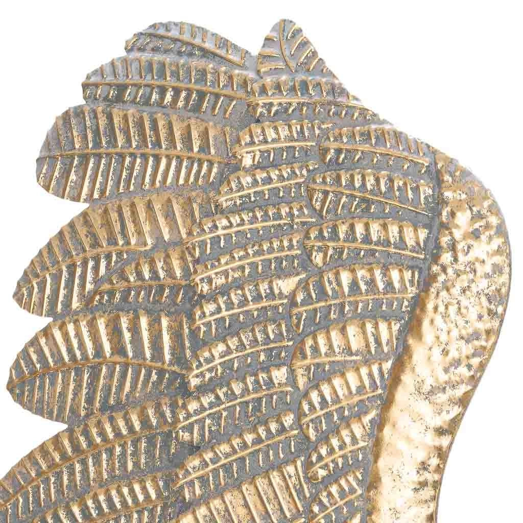 Decorazione da parete ali in metallo dorato 53x6x119 cm