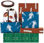 Pacco di regalo sportivo - Cadeaupapier per festa di compleanno - Pergamena glitter per sport - Pergamena da regalo per sport - 50x70cm per rotolo - Pergamena premium lucida