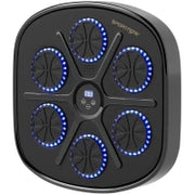 Boxing Machine Musicale a Parete con 9 Velocità, Connessione Bluetooth e Guanti, 41.8x44.6x7.5 cm, Nero e Blu