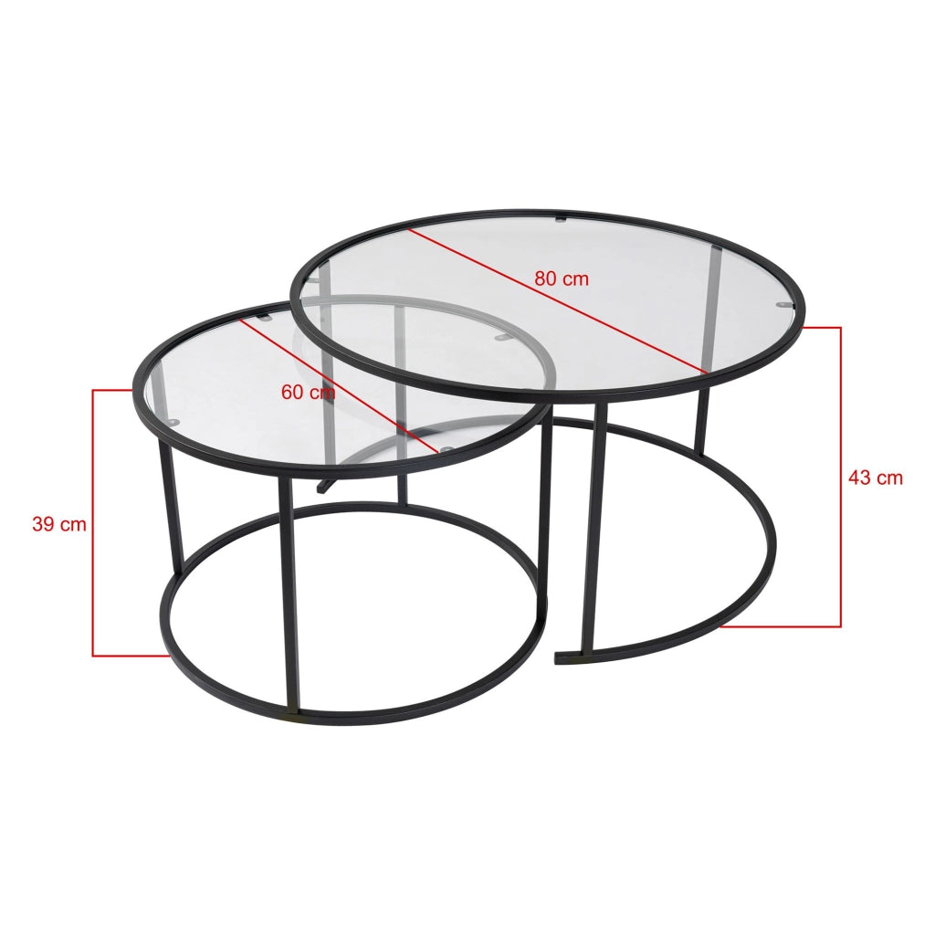 Telti, Tavolino da Salotto Modulabile, 80x80x43h cm Nero