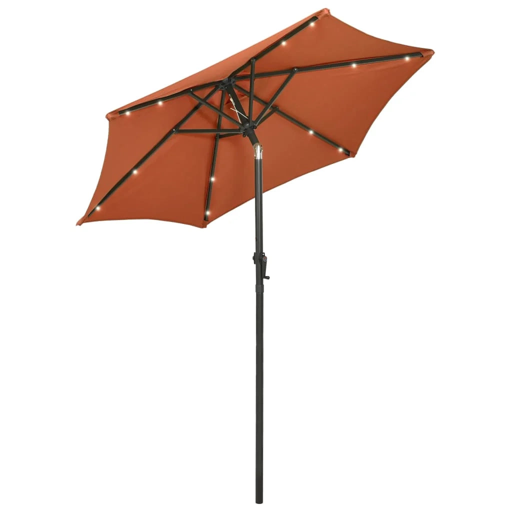 Ombrellone con luci led terracotta 200 x 211 cm alluminio 02_0008095