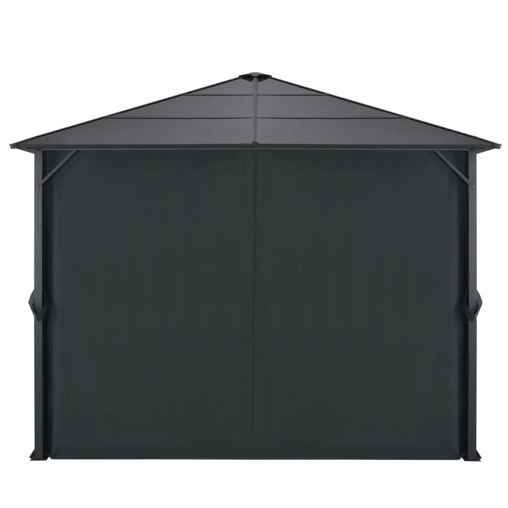 Gazebo con Tende in Alluminio 3x3 m Nero