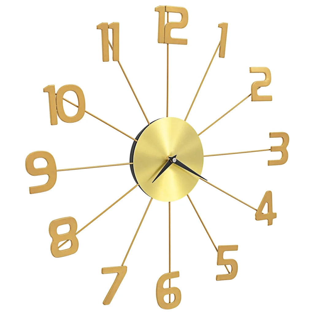 Orologio da Parete in Metallo 50 cm Dorato 283858