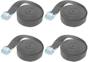 Cinture di trazione con raccordo, 6 m x 25 mm, 4-pack, cinture di trazione adattabili con chiusura in lega per carichi, bagagli, furgoni, camion, grigio