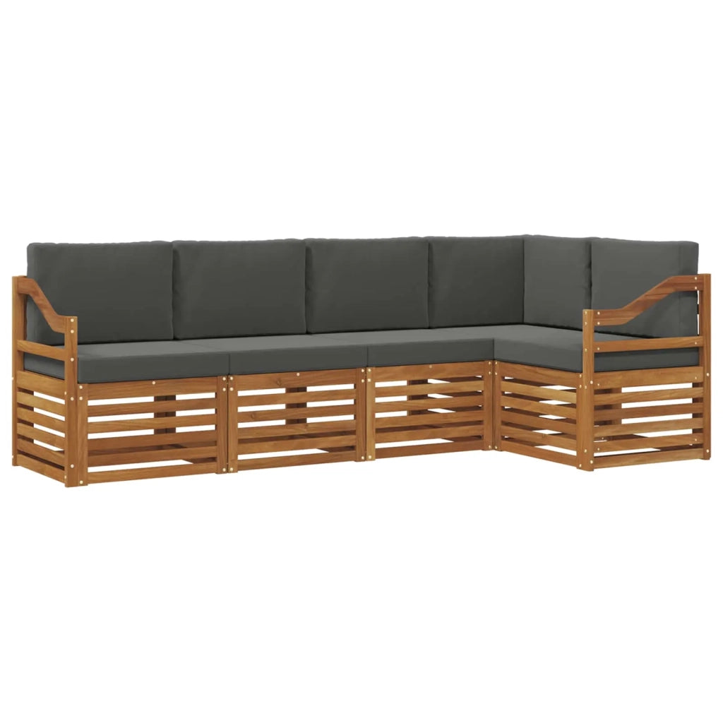Set divano sezionale con cuscino 5 pcs Naturale e Antracite 3374827