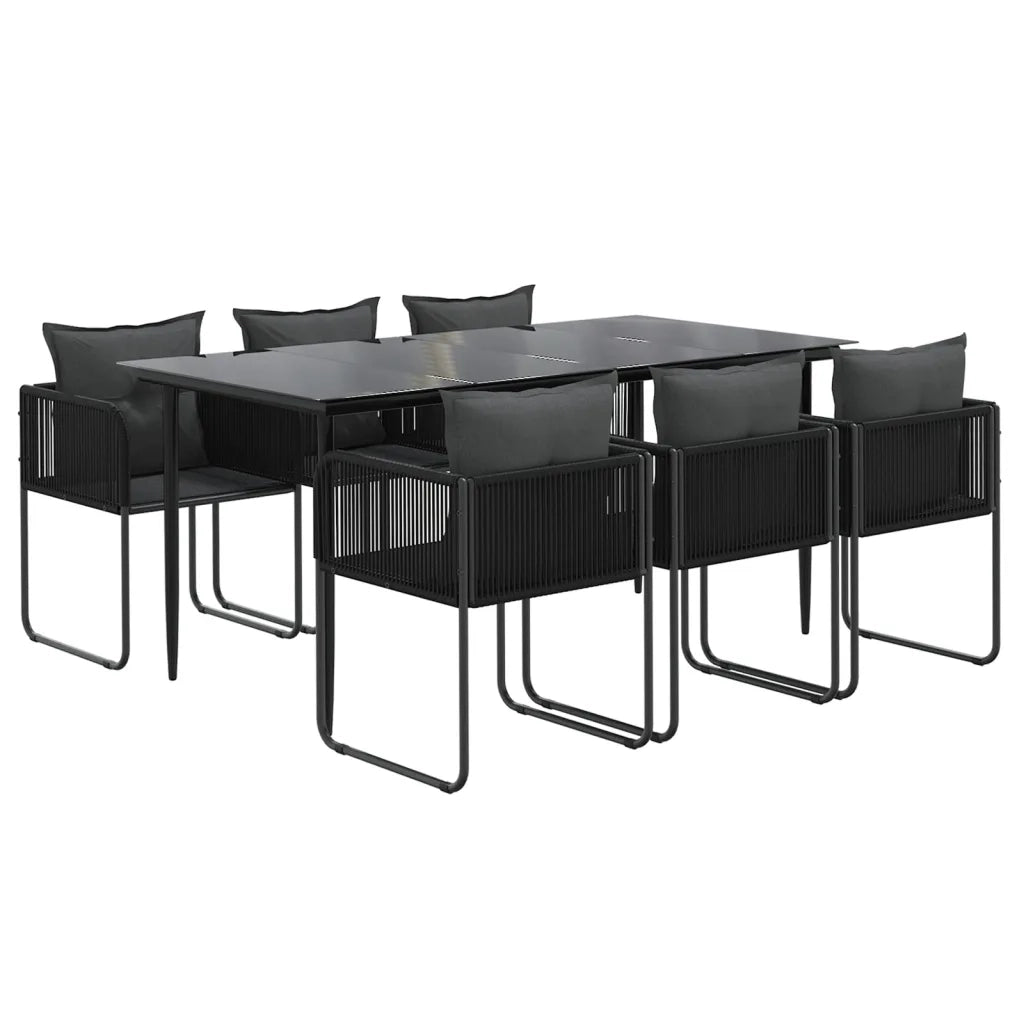 Set da Pranzo da Giardino 7 pz Nero  cod mxl 50434