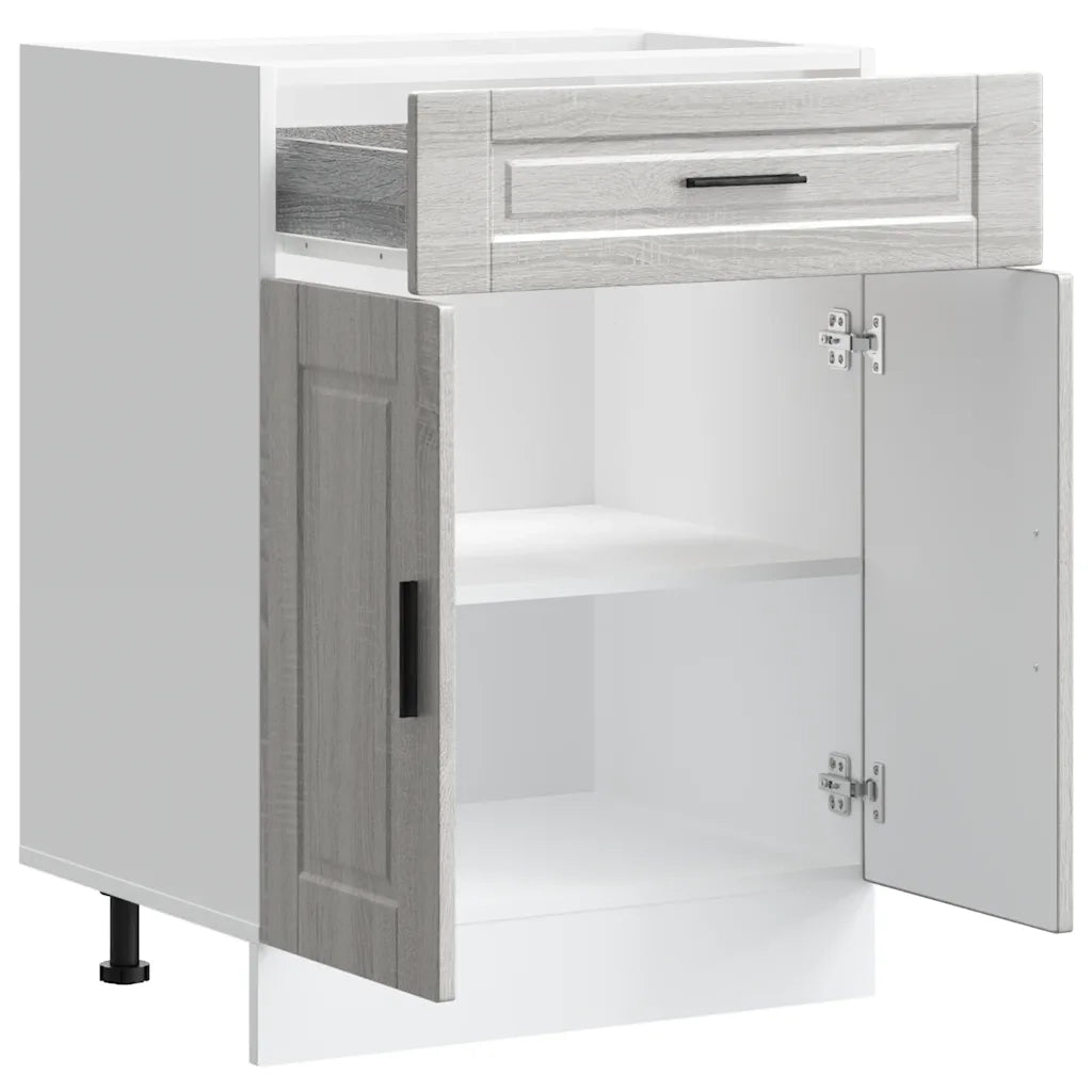 Pensile da cucina | Base da Cucina Porto Grigio Sonoma in Legno Multistrato
