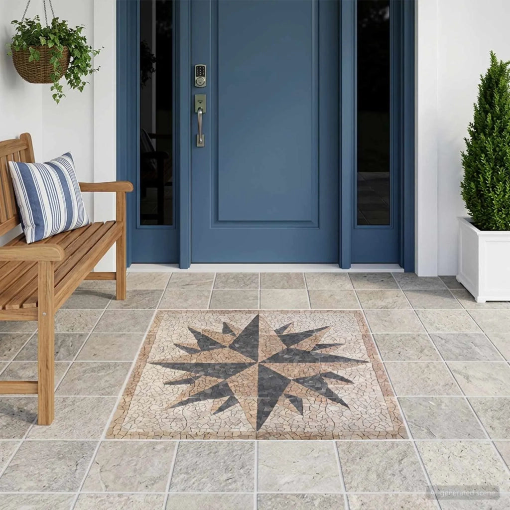 Piastrelle a mosaico con motivo vento Multicolore 120 x 120 cm 42033518