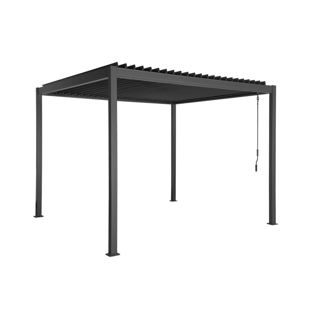 Pergola bioclimatica 3x3m in alluminio e acciaio con lamelle