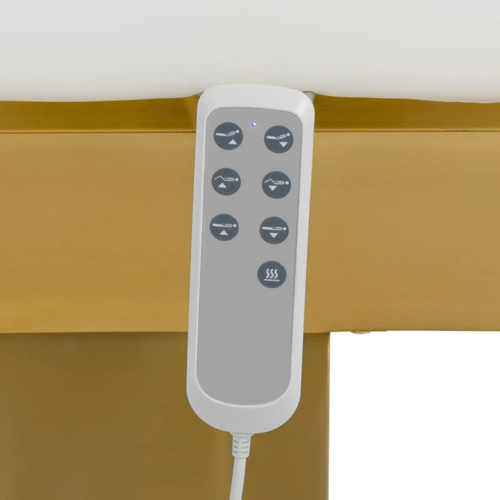 Lettino da massaggio elettrico professionale portata 200 kg riscaldato 3 motori oro e bianco 14_0010000