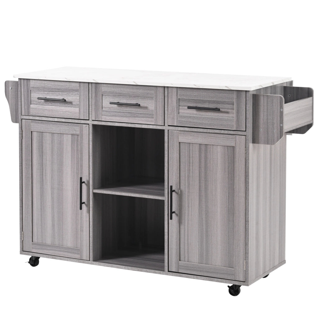 Carrello da cucina con piano ribaltabile 139x46(71)x91;5 cm; grigio e bianco