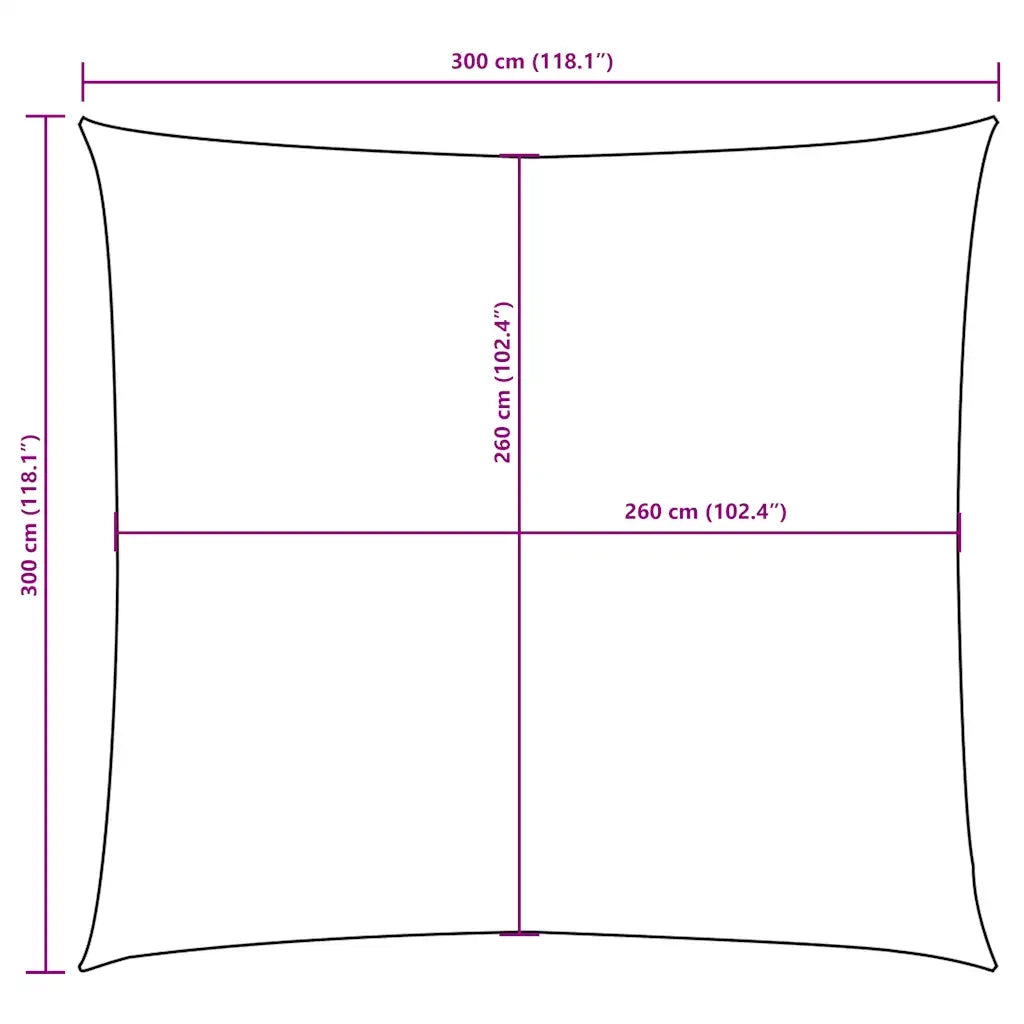 Parasole a Vela in Tela Oxford Quadrata 3x3 m Arancione