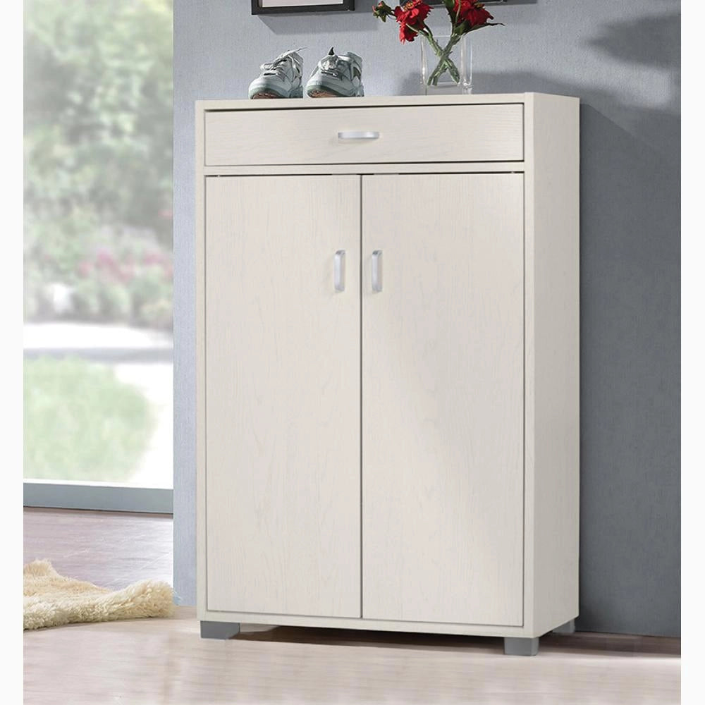 Scarpiera 4 Ripiani con 2 Ante + Cassetto Mobile Multiuso in Legno 63x33x95H cm Bianco 105