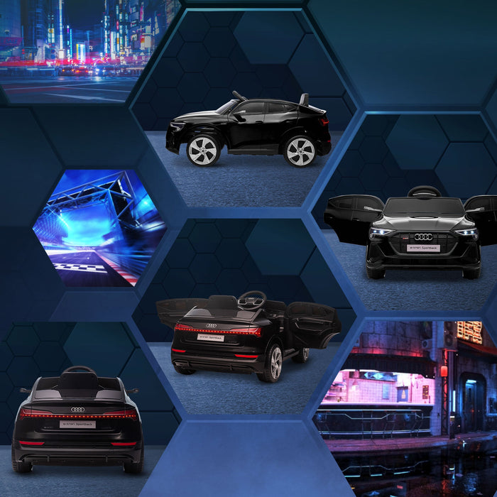 Macchina Elettrica per Bambini 12V con Licenza Audi E-Tron Sportback Nera