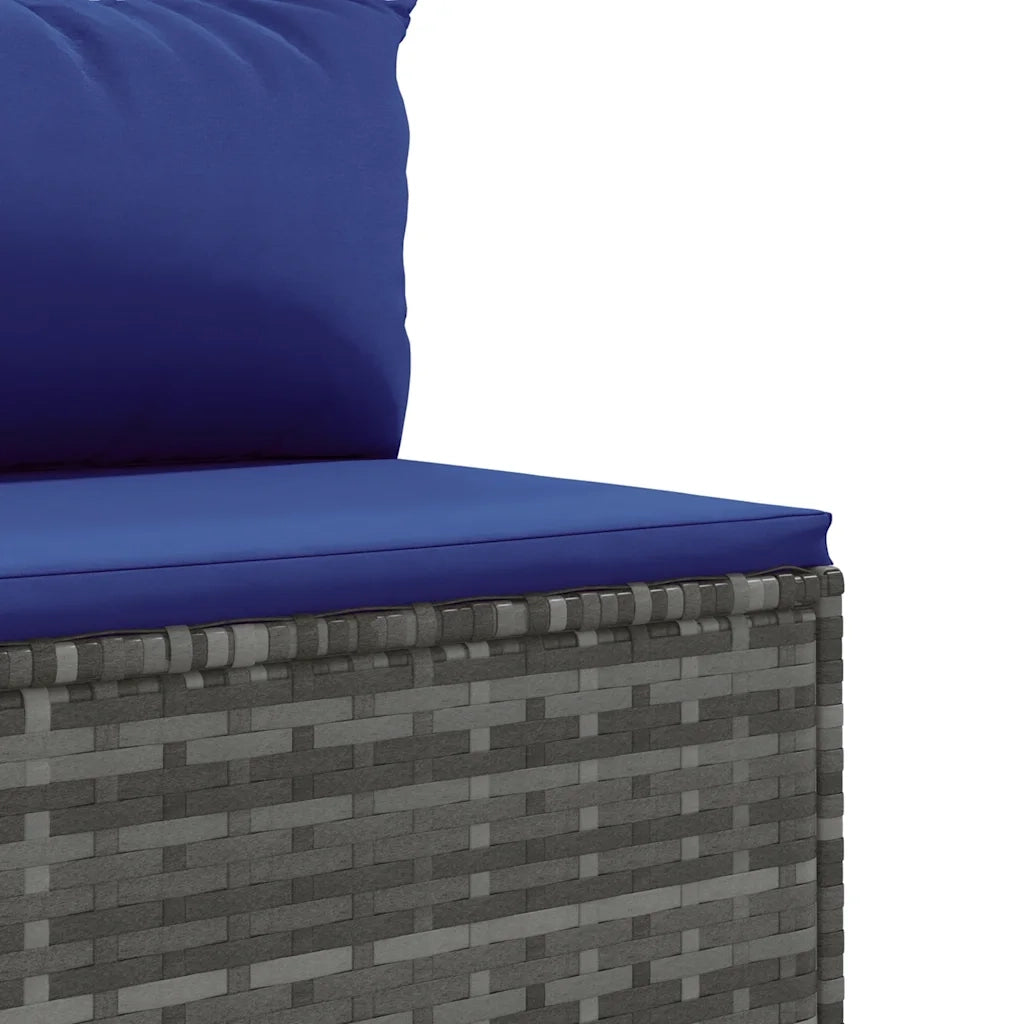 Set Divani da Giardino 7 pz con Cuscini in Polyrattan Grigio 3308151