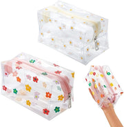 Doppio set di borse cosmetiche trasparenti, impermeabili, in PVC, borse per viaggio, set di borse per studenti, docenti, ufficio, scuola