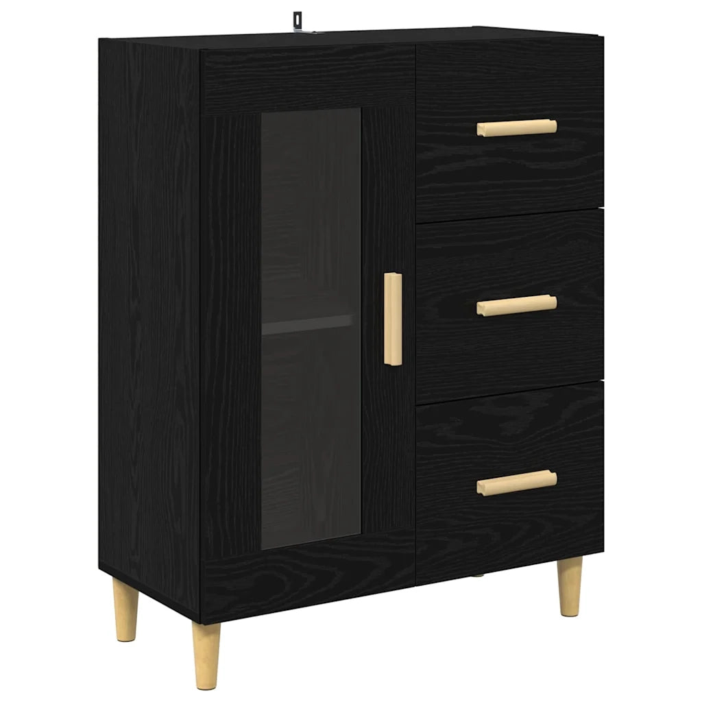 Credenza Rovere Nero 69,5 x 34 x 180 cm Legno multistrato