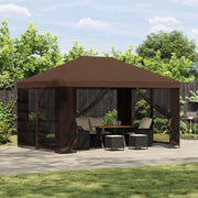Gazebo 4 × 3 m Marrone Poliestere e Acciaio 190 900384