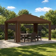 Gazebo 4 × 3 m Marrone Poliestere e Acciaio 190 gsm 900384