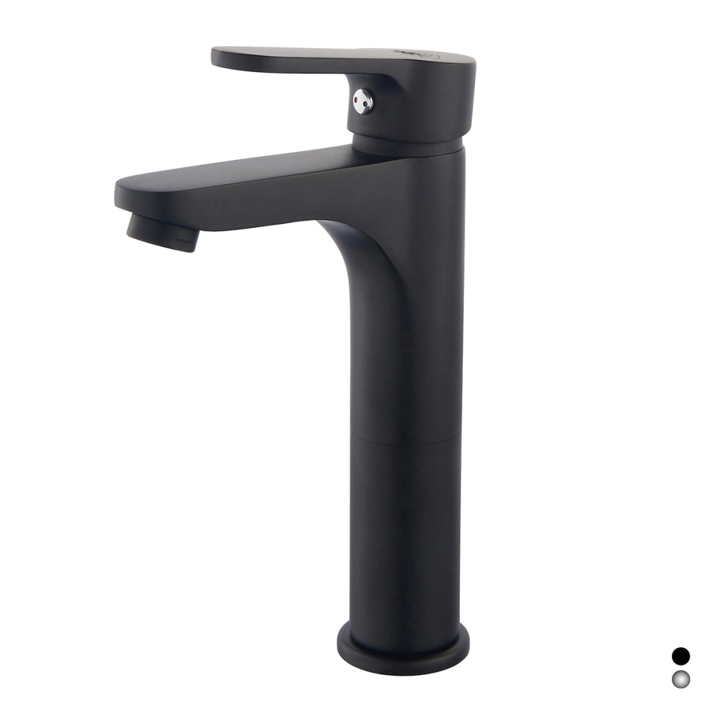 MISCELATORE MONOCOMANDO LAVABO ALTO SERIE PACO- Nero opaco - Senza piletta- DH- pezzi 1