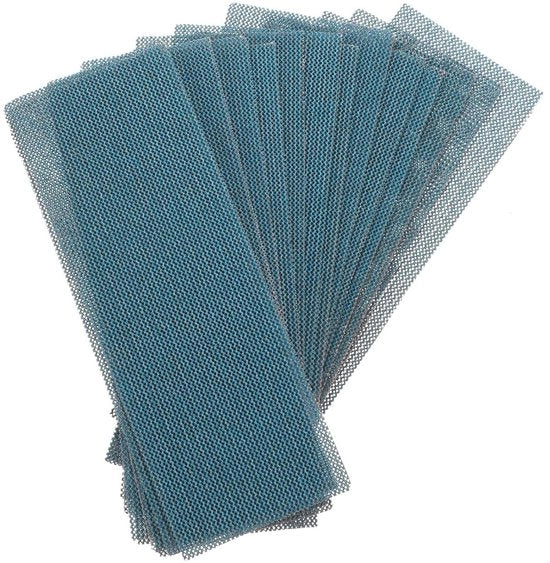 Set di schiaccianti a mesh 15 pezzi, 120 dimensioni di grana, carta abrasiva ceramica, 7,8 x 7,8 pollici. Ideale per auto, lavorazione del legno e metallo. Utilizzo umido e secco. Schiaccianti con cinture di adesivo stoffa libera.