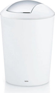 Contenitore di rifiuti con coperchio oscillante - 5 litri - plastica - bianco