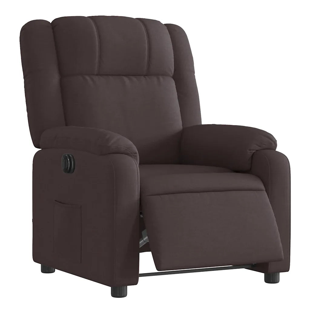 Poltrona Elettrica Reclinabile Marrone Scuro in Tessuto 3205183