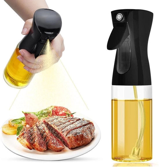 Spruzzatore di olio, Flacone di spruzzatore di olio 200 ml, Spruzzatore di olio per cucina, Spruzzatore di aceto, Spruzzatore di olio per cucina, cottura, frittura, grilling, pasta, insalata (nero)