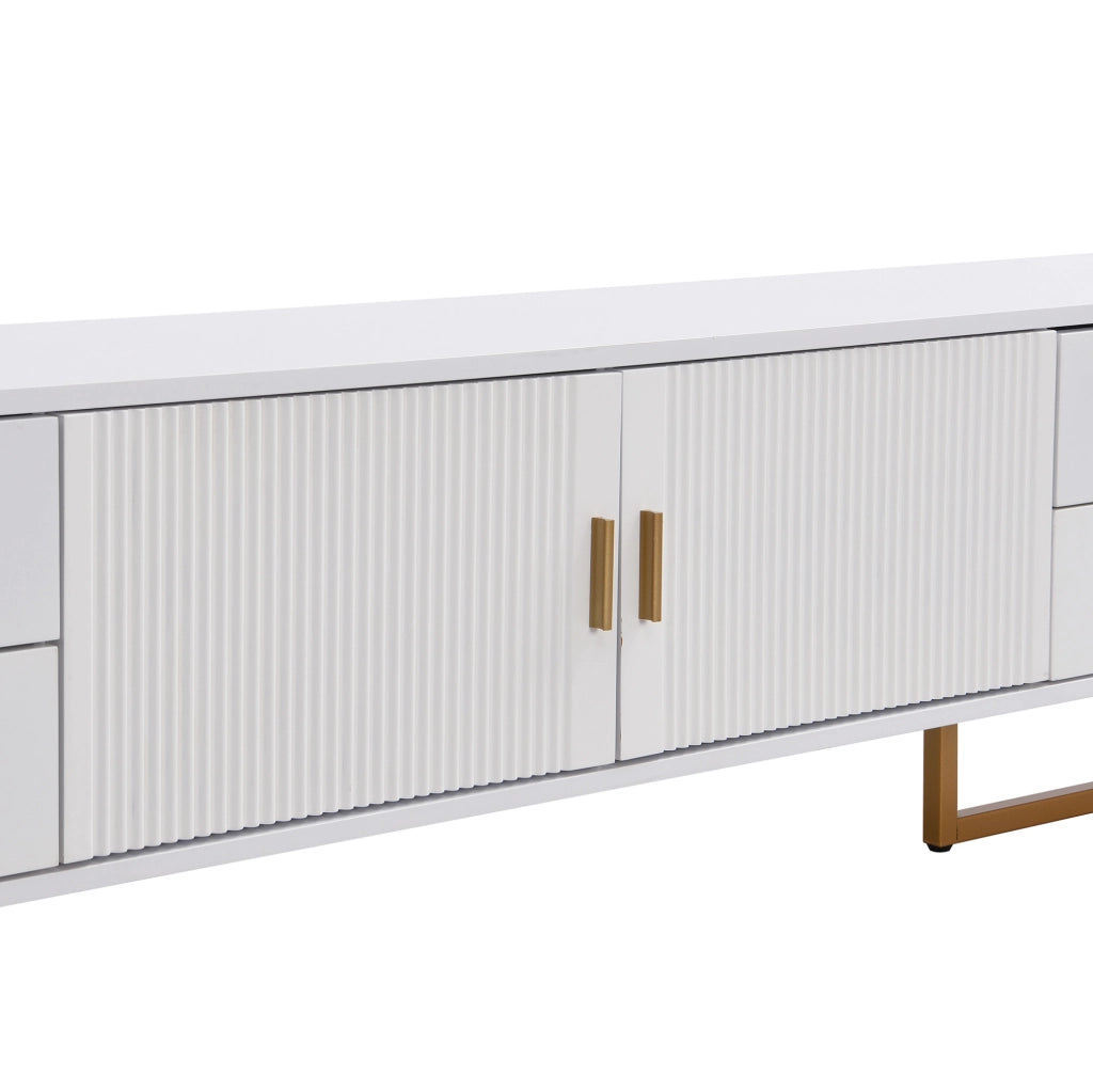 Mobile TV moderno 175 cm con 4 cassetti e 2 ante bianco