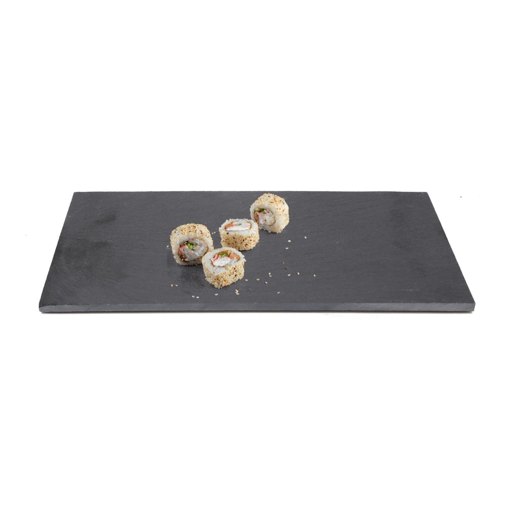 SET 6 VASSOI SOTTOPIATTI IN ARDESIA 30 X 11 CM CON PIEDINI ANTISCIVOLO