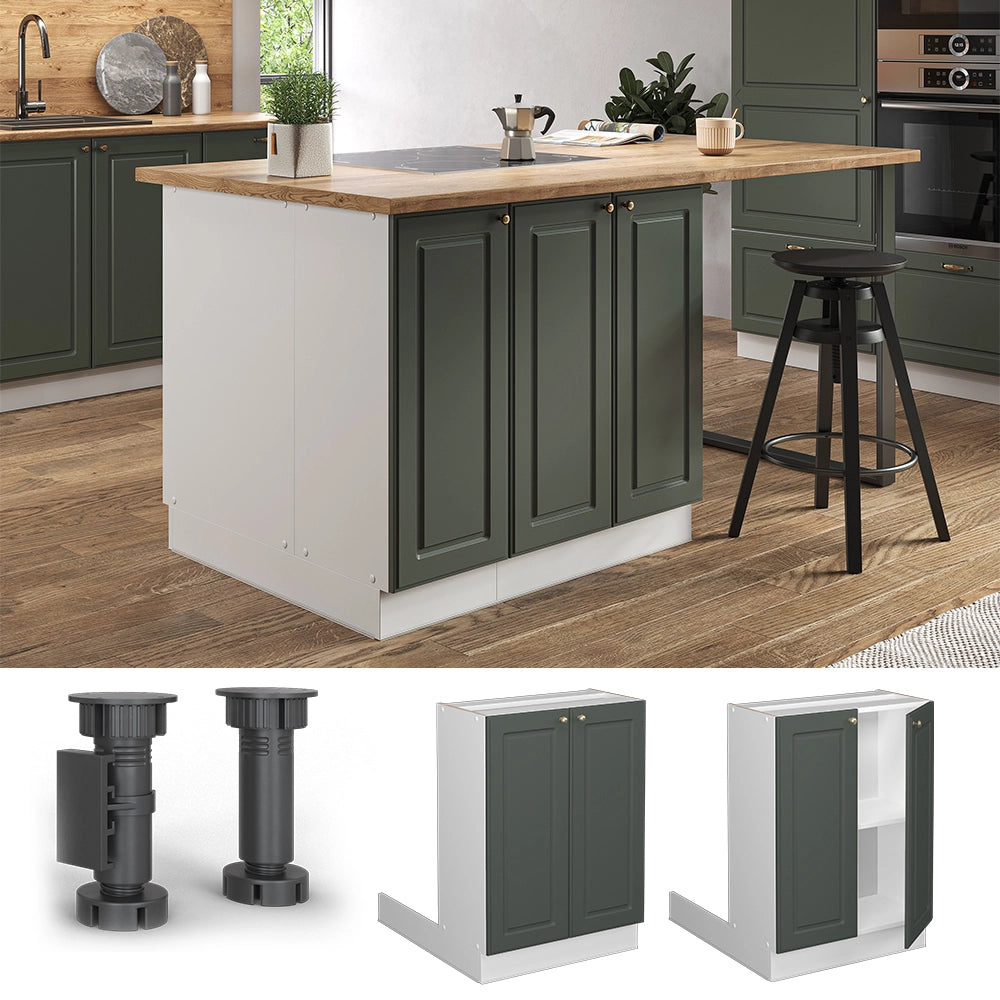 Vicco Isola cucina Verde-oro Country House 60 cm senza piano di lavoro