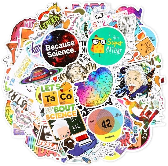 Etichette laboratorio 100 pezzi - Resistenti all'acqua - Durature - Decorative - Per studenti/adolescenti - PVC di alta qualità - Etichette scientifiche