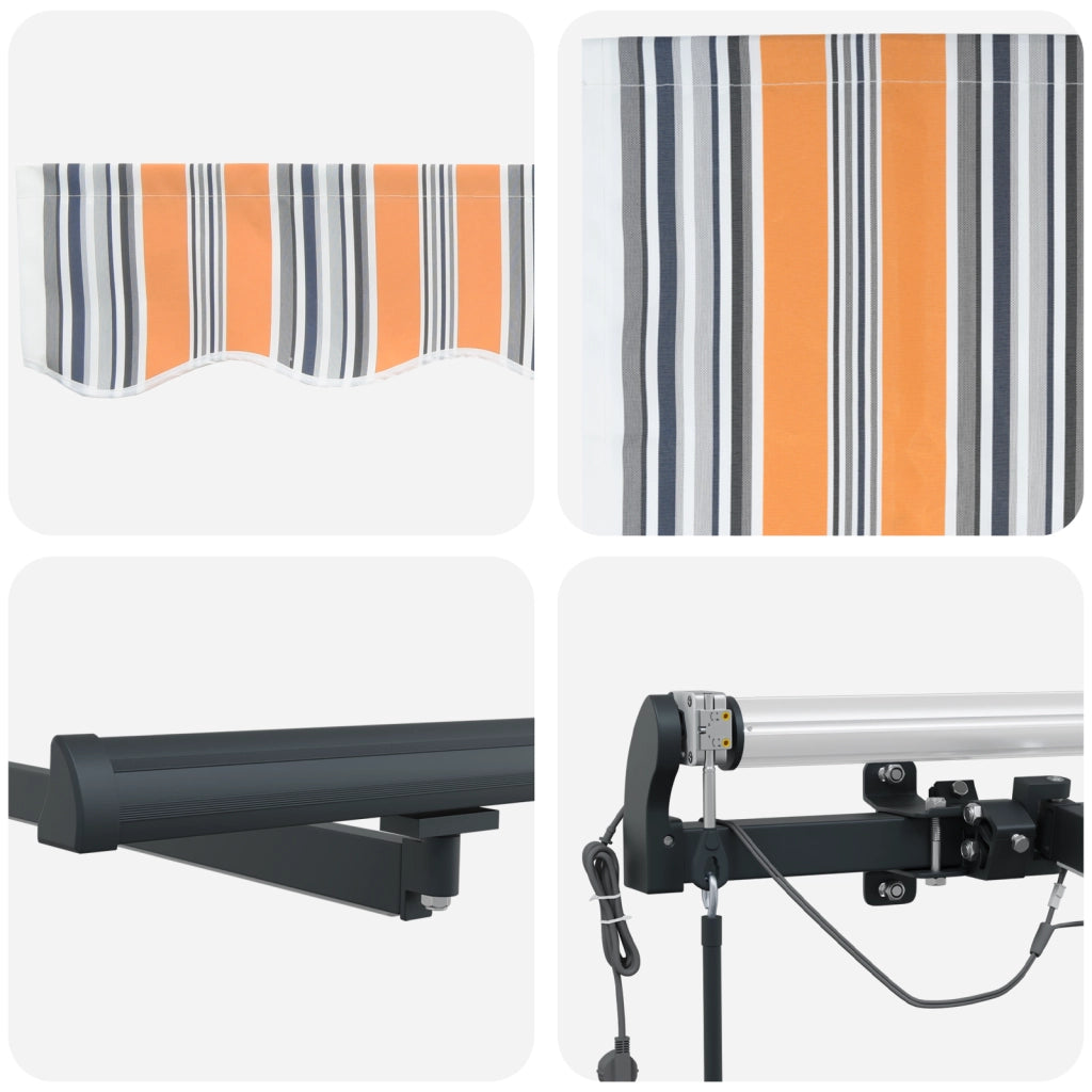 Tenda Retrattile Automatica con Strisce LED Multicolore 450x300 cm