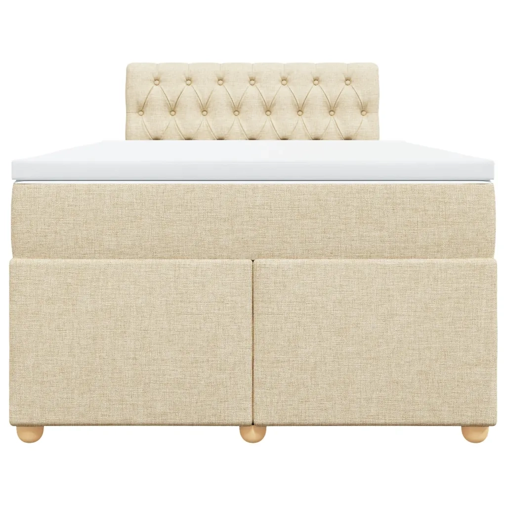 Giroletto a Molle con Materasso Crema 120x190 cm in Tessuto 3288931