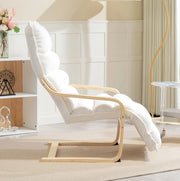 Poltrona relax 67x93-114x105 cm con poggiapiedi regolabile; movimento oscillante; poliestere bianco