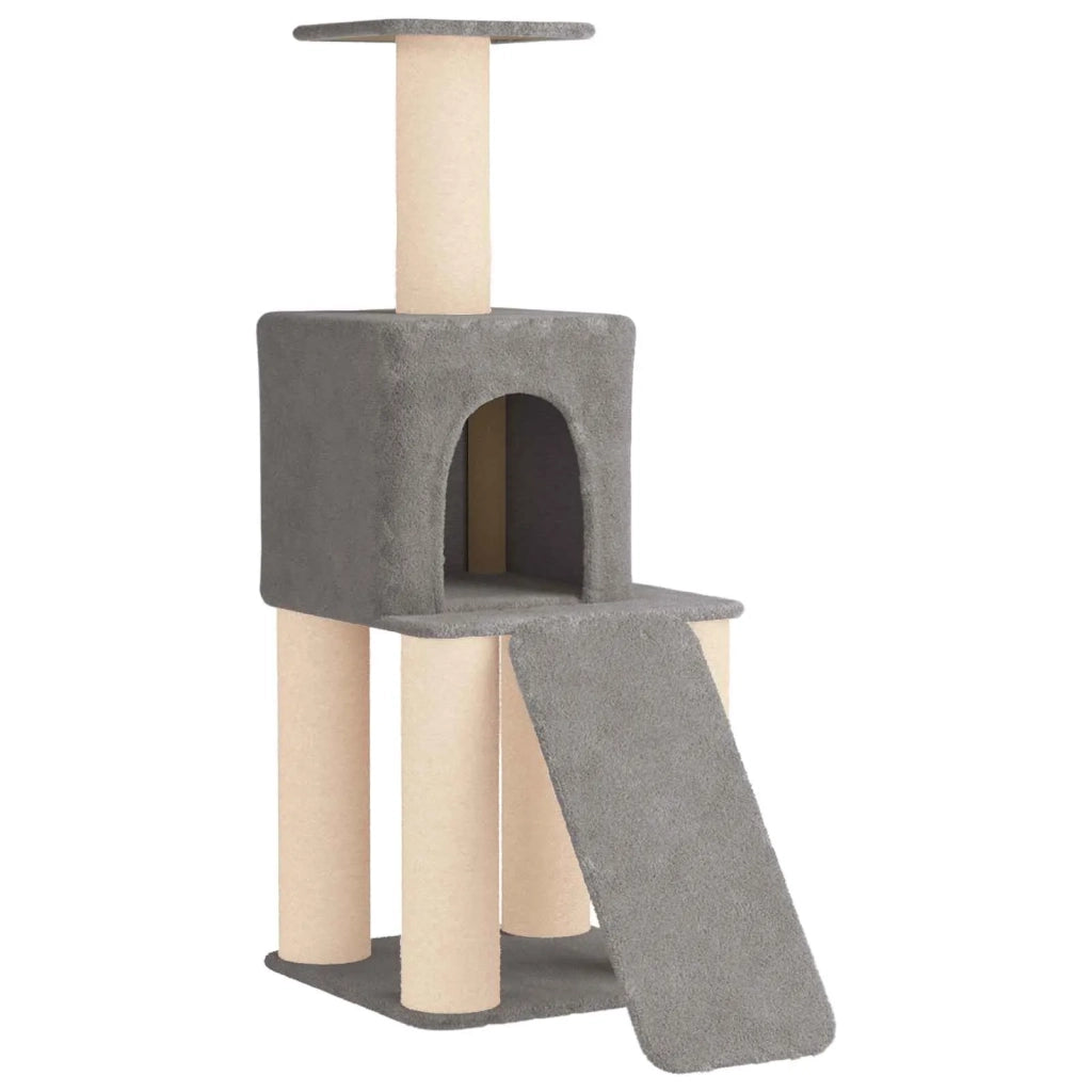 Albero per gatti con pali per graffiare in sisal Grigio Chiaro 42033043