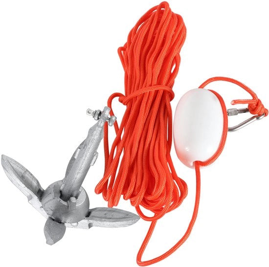 Anziano portatile pieghevole 0,7 kg in acciaio inox argentato – anello di ormeggio portatile per kayak e barche di piccole dimensioni