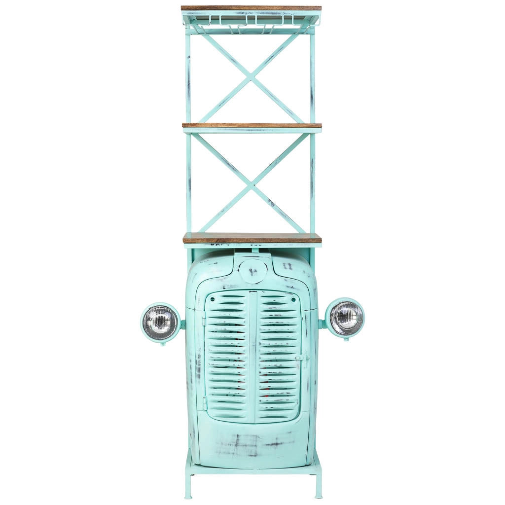 Mensola portabottiglie blu 84x40x185