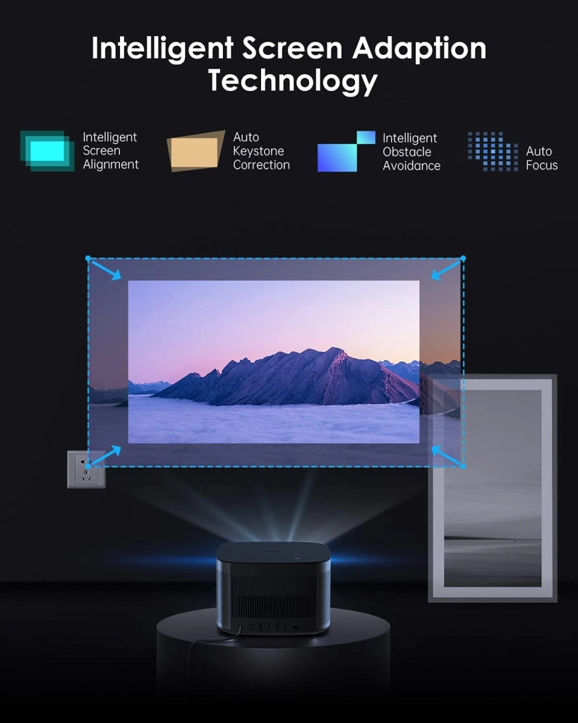 Horizon Pro 4K Videoproiettore,Proiettore 4k WiFi, Android TV 10.0, 1500 ISO Lumen, 3D Videoproiettore Harman/Kardon Altoparlante TV Box / PS4 / Smartphone