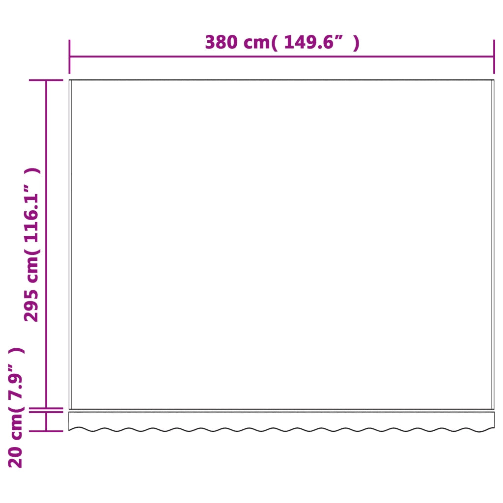 Tessuto di Ricambio per Tenda-Ricambio telo per tenda da sole Strisce Multicolore 4x3 m 974724
