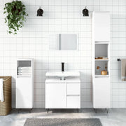 Set Mobili da Bagno 3 pz Bianco in Legno Multistrato 3190221