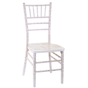 Sedia legno chiavari sbiancato con cuscino avorio cm 40x40h43-92