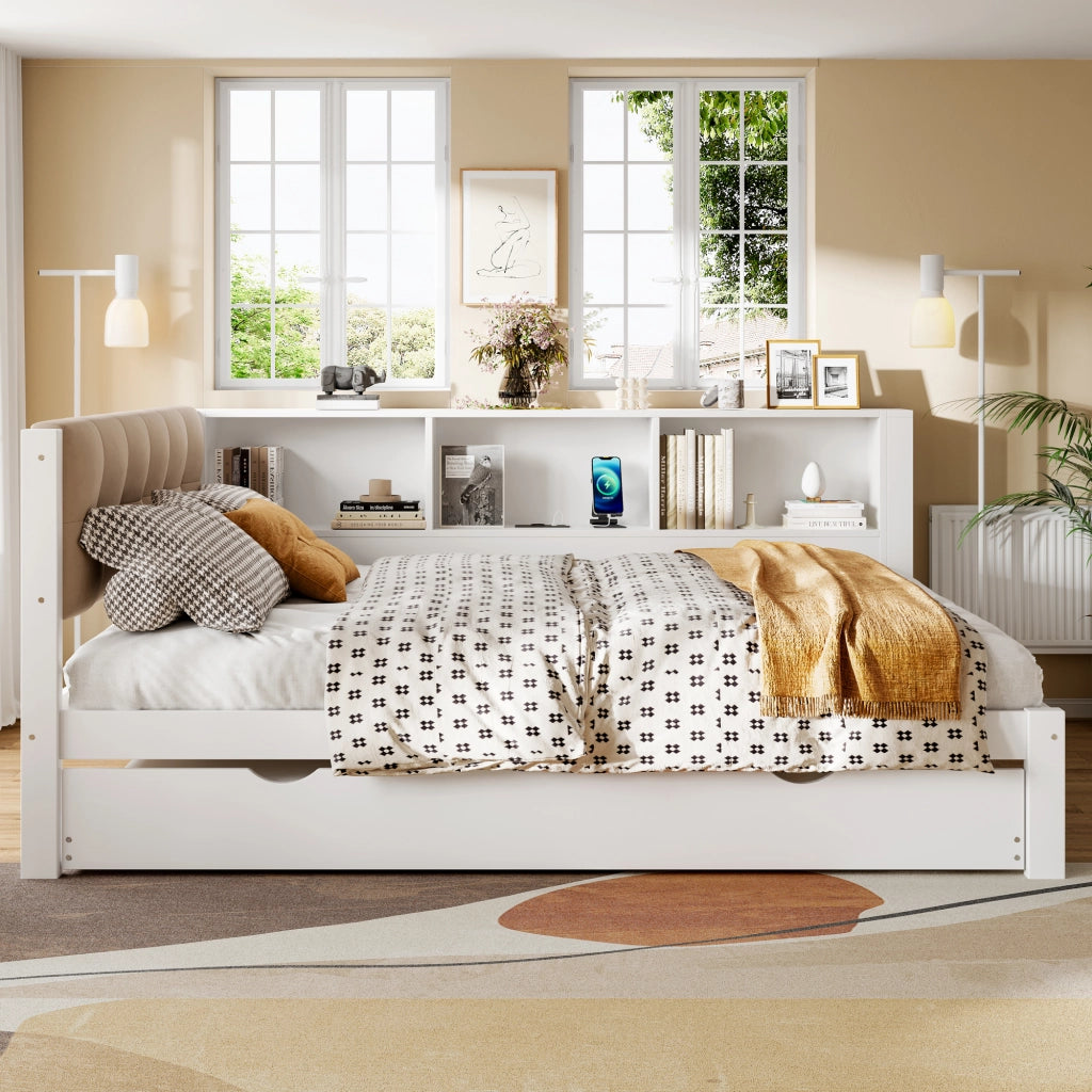 LETTO Estraibile 140x200 cm Legno di pino Bianco