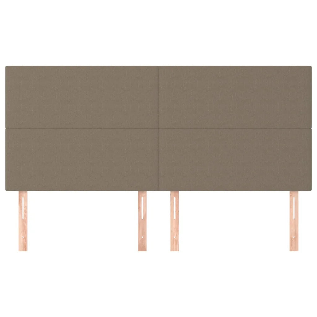 Testiera per Letto-Testata-Testiera Decorativa Tortora 200x5x118/128 cm Tessuto 633535